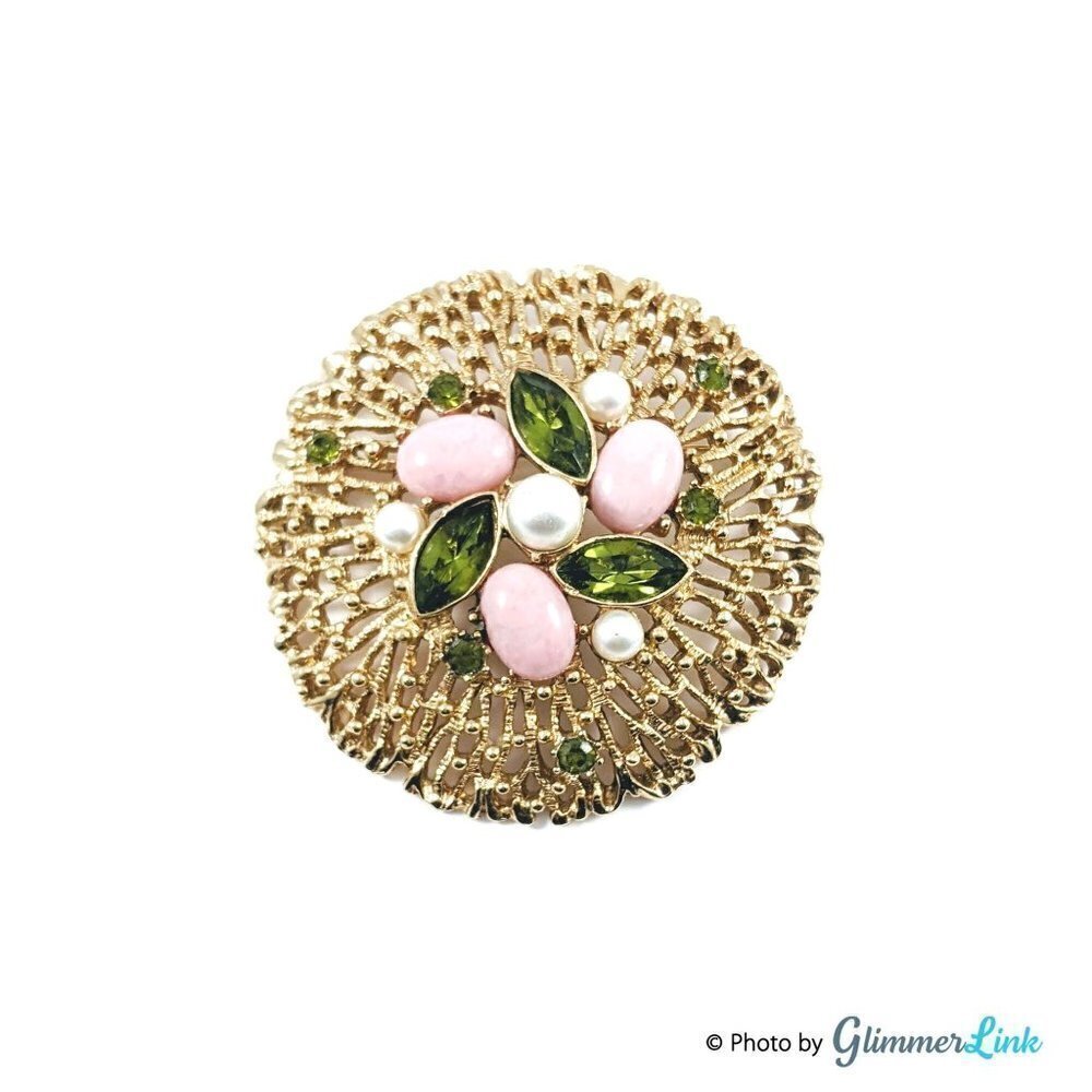 Vintage 60s Sarah Coventry Fashion Splendor Filigree Floral Brooch Pin
